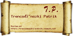 Trencsánszki Patrik névjegykártya